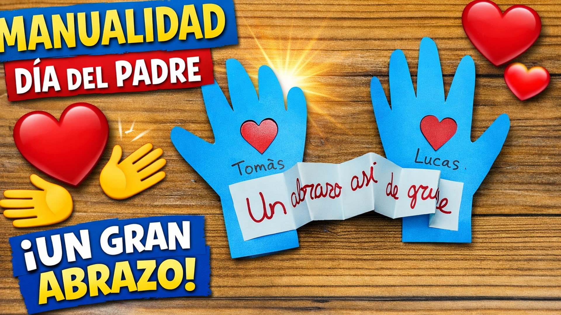 En este momento estás viendo Manualidad Día del Padre ❤️ Un Abrazo con las Manos de tus Hijos